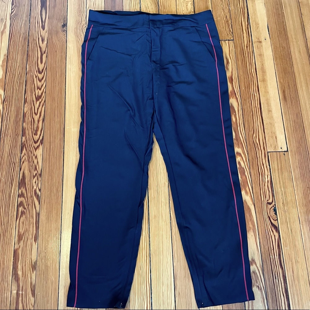 NWOT Stylish Black Athleta Pants with Red Pinstripes